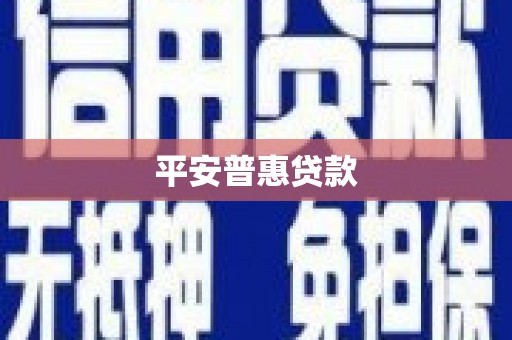 衡阳平安普惠贷款