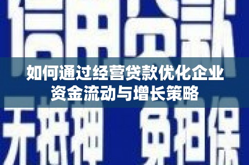 衡阳如何通过经营贷款优化企业资金流动与增长策略