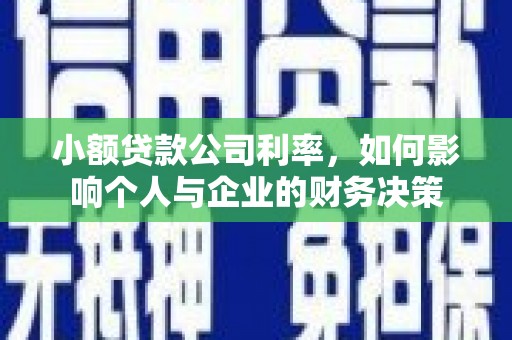 衡阳小额贷款公司利率，如何影响个人与企业的财务决策