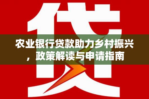 衡阳农业银行贷款助力乡村振兴，政策解读与申请指南