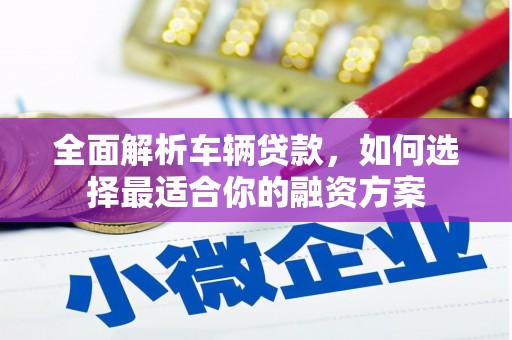 衡阳全面解析车辆贷款，如何选择最适合你的融资方案
