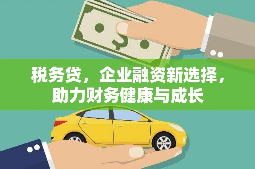 衡阳税务贷，企业融资新选择，助力财务健康与成长
